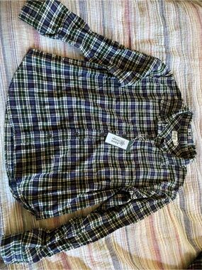 Alpine Plaid Shirt in Blue, Green, Cream with Red Accents